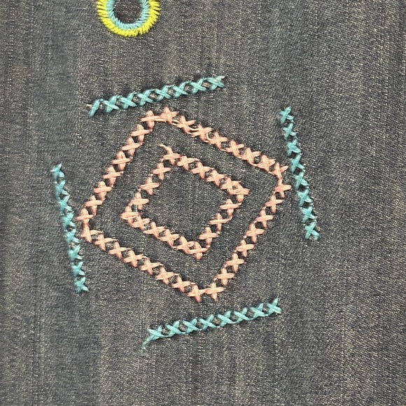 Vintage 80s 90s Norm Thompson Funky Embroidered Denim Jacket 1X, EUC! - Picture 11 of 13